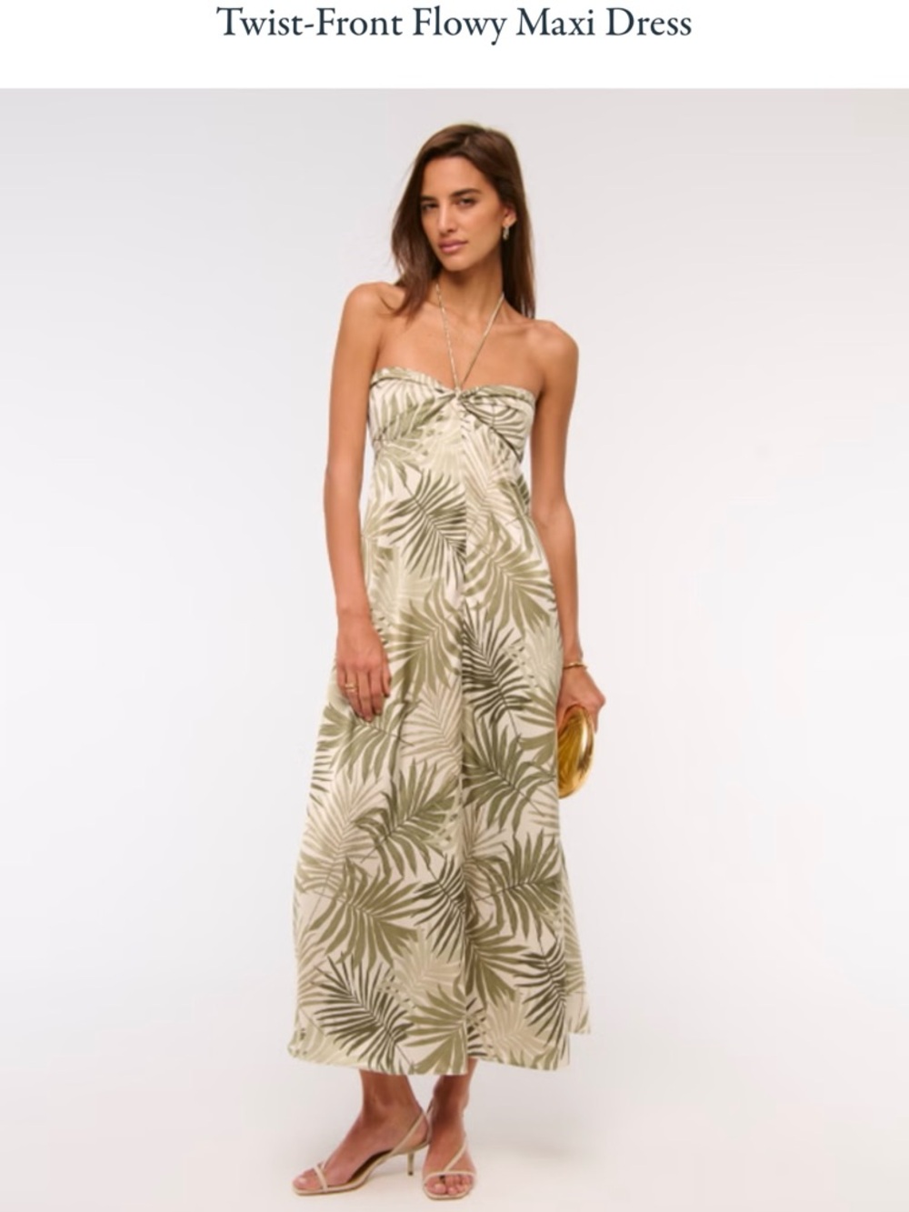 Abercrombie & Fitch Olive Palm Maxi Dress